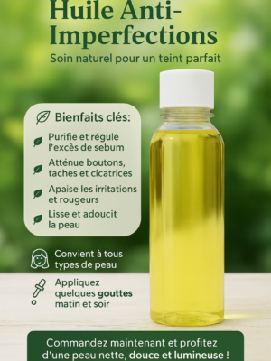 🌿 Huile Anti-Imperfections – Soin Naturel pour un Visage Parfait