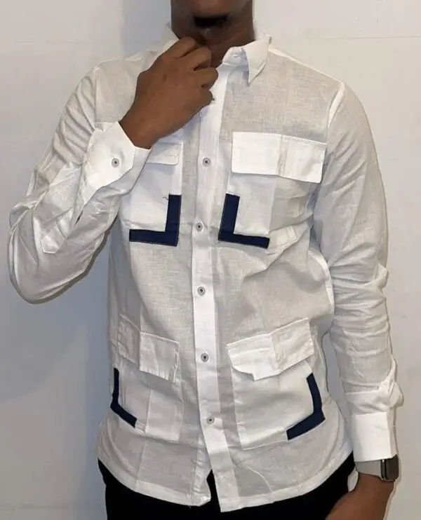 Chemise "Élégance Moderne" motif noir