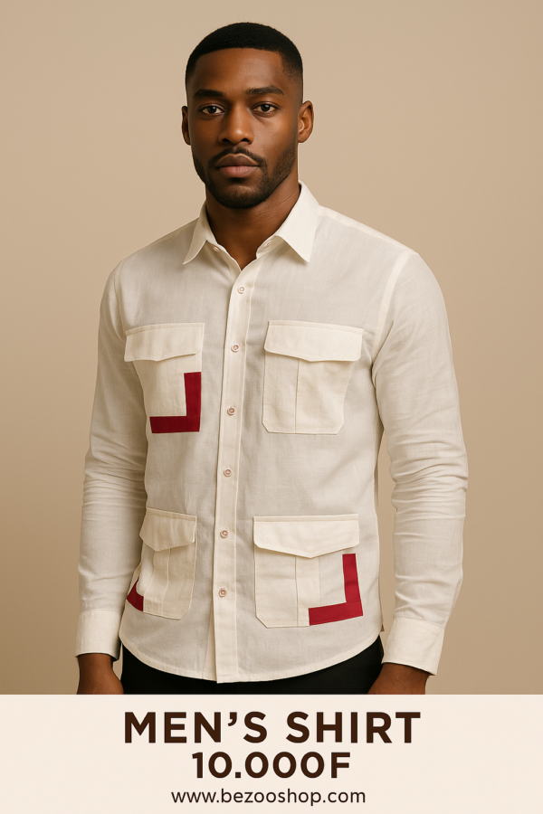 Chemise "Élégance Moderne" motif rouge