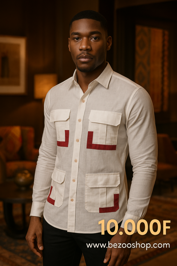 Chemise "Élégance Moderne" motif rouge