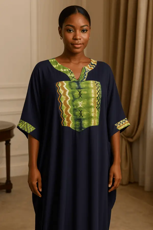 🌟 Boubou Élégant et Traditionnel 🌟 Bleu nuit