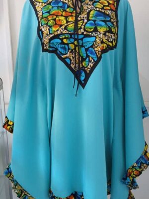 ✨ Boubou Makéba Court Chic et Authentique ✨ Bleu