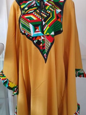 ✨ Boubou Makéba Court Chic et Authentique ✨ Jaune