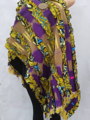 Pantcho en pagne 3-en-1 violet jaune