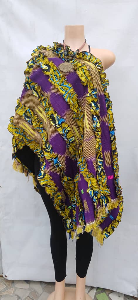 Pantcho en pagne 3-en-1 violet jaune