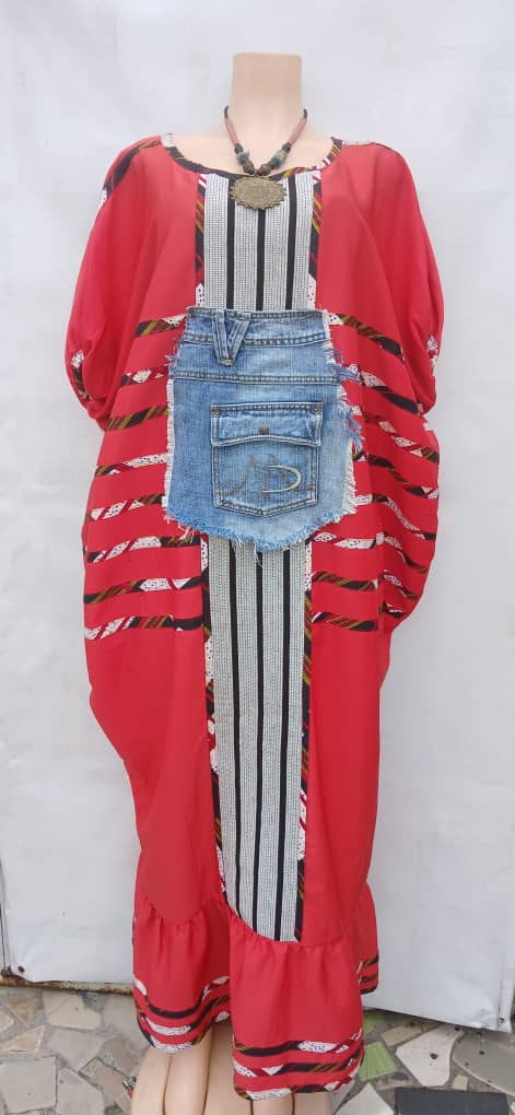 Boubou “Fusion Élégante” rouge