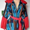 Cardigan Robe en pagne traditionnel & Lin Rouge