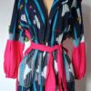 Cardigan Robe en pagne traditionnel & Lin Rouge