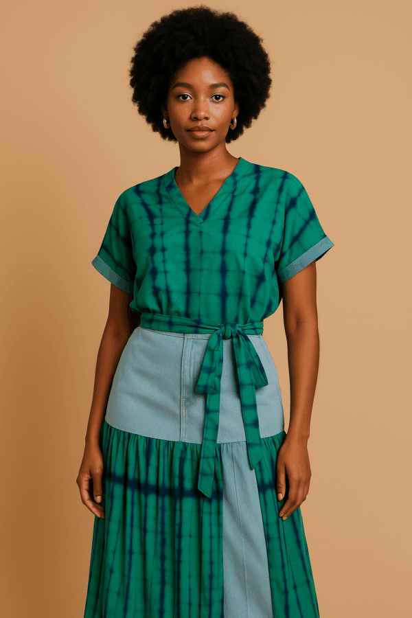 Ensemble Haut wax & Jupe Jean Wax